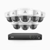 AZH800 - 4K 16 Channel 8 Cameras PoE Security System, 4X Optical Zoom, 2.8 - 12 MM Motorized Varifocal Lens, Smart Dual Light Night Vision, Motion Detection 2.0, Built-in Microphone, Siren & Strobe Alarm, Upgraded Version