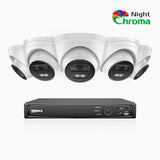 NightChroma<sup>TM</sup> NCK500 - 3K 8 Channel 5 Cameras PoE Security System, Acme Color Night Vision, f/1.0 Super Aperture, Active Alignment, Built-in Microphone, IP67