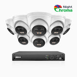 NightChroma<sup>TM</sup> NCK500 - 3K 8 Channel 8 Cameras PoE Security System, Acme Color Night Vision, f/1.0 Super Aperture, Active Alignment, Built-in Microphone, IP67