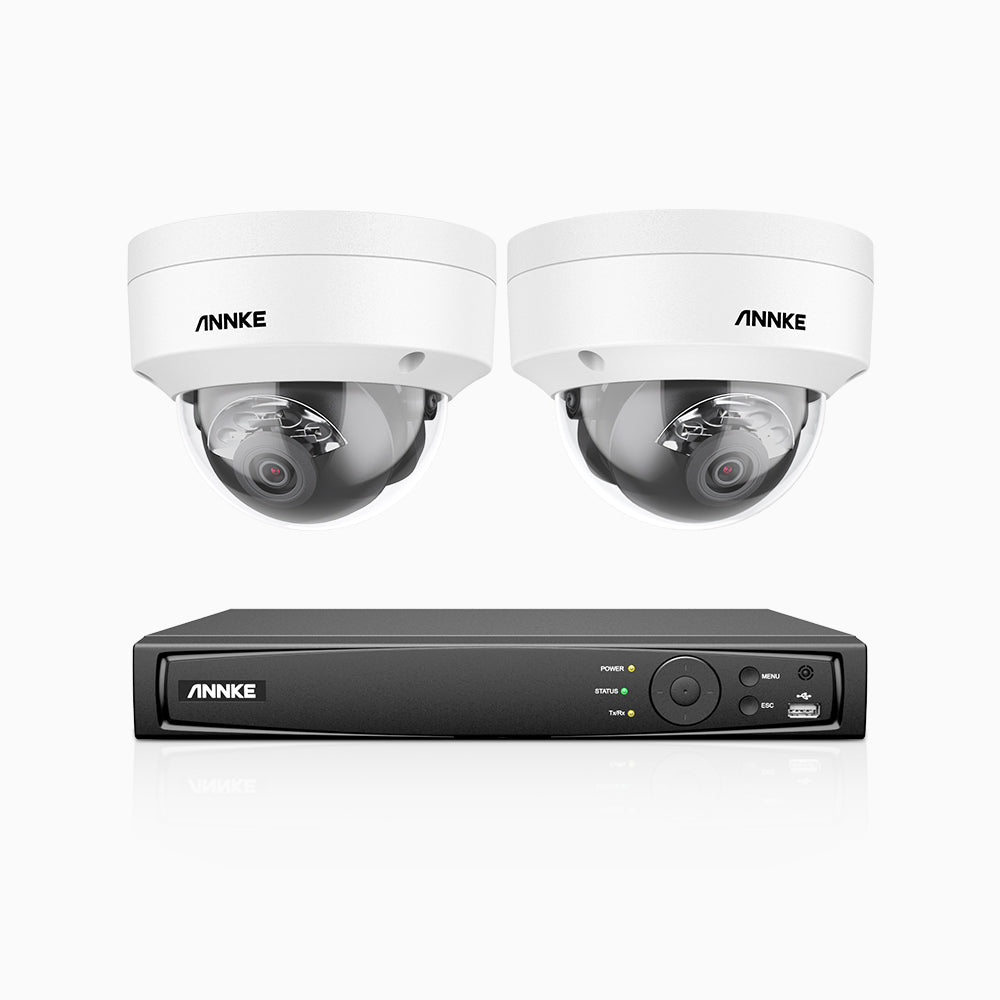 H800 - 4K 8 Channel 2 Cameras PoE Security System, Human & Vehicle Detection, Color & IR Night Vision, Built-in Mic, RTSP Supported