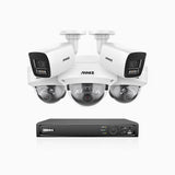 H800 - 4K 8 Channel PoE Security System with 2 Bullet & 3 Dome (IK10) Cameras, Vandal-Resistant, Human & Vehicle Detection, Built-in Mic, RTSP Supported