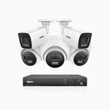 H800 - 4K 8 Channel PoE Security System with 2 Bullet & 3 Turret Cameras, Human & Vehicle Detection, Built-in Mic & SD Card Slot, Color & IR Night Vision, RTSP Supported