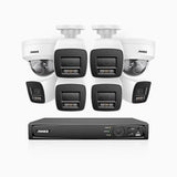 H800 - 4K 8 Channel PoE Security System with 6 Bullet & 2 Dome (IK10) Cameras, Vandal-Resistant, Human & Vehicle Detection, Built-in Mic, RTSP Supported