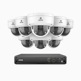 AZH800 - 4K 8 Channel 8 Cameras PoE Security System, 4X Optical Zoom, 2.8 - 12 MM Motorized Varifocal Lens, Smart Dual Light Night Vision, Motion Detection 2.0, Built-in Microphone, Siren & Strobe Alarm, Upgraded Version