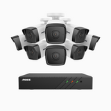 H500 - 3K Super HD 8 Channel 8 Cameras PoE Security System, EXIR 2.0 Night Vision, Built-in Micphone & SD Card Slot, Works with Alexa ,IP67 Waterproof, RTSP Supported