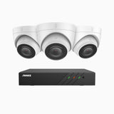 H500 - 3K Super HD 8 Channel 3 Cameras PoE Security System, EXIR 2.0 Night Vision, Built-in Micphone & SD Card Slot, Works with Alexa ,IP67 Waterproof, RTSP Supported