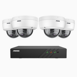 H500 - 3K Super HD 8 Channel 4 Cameras PoE Security System, EXIR 2.0 Night Vision, Built-in Microphone & SD Card Slot,IP67 Waterproof, RTSP Supported, Works with Alexa