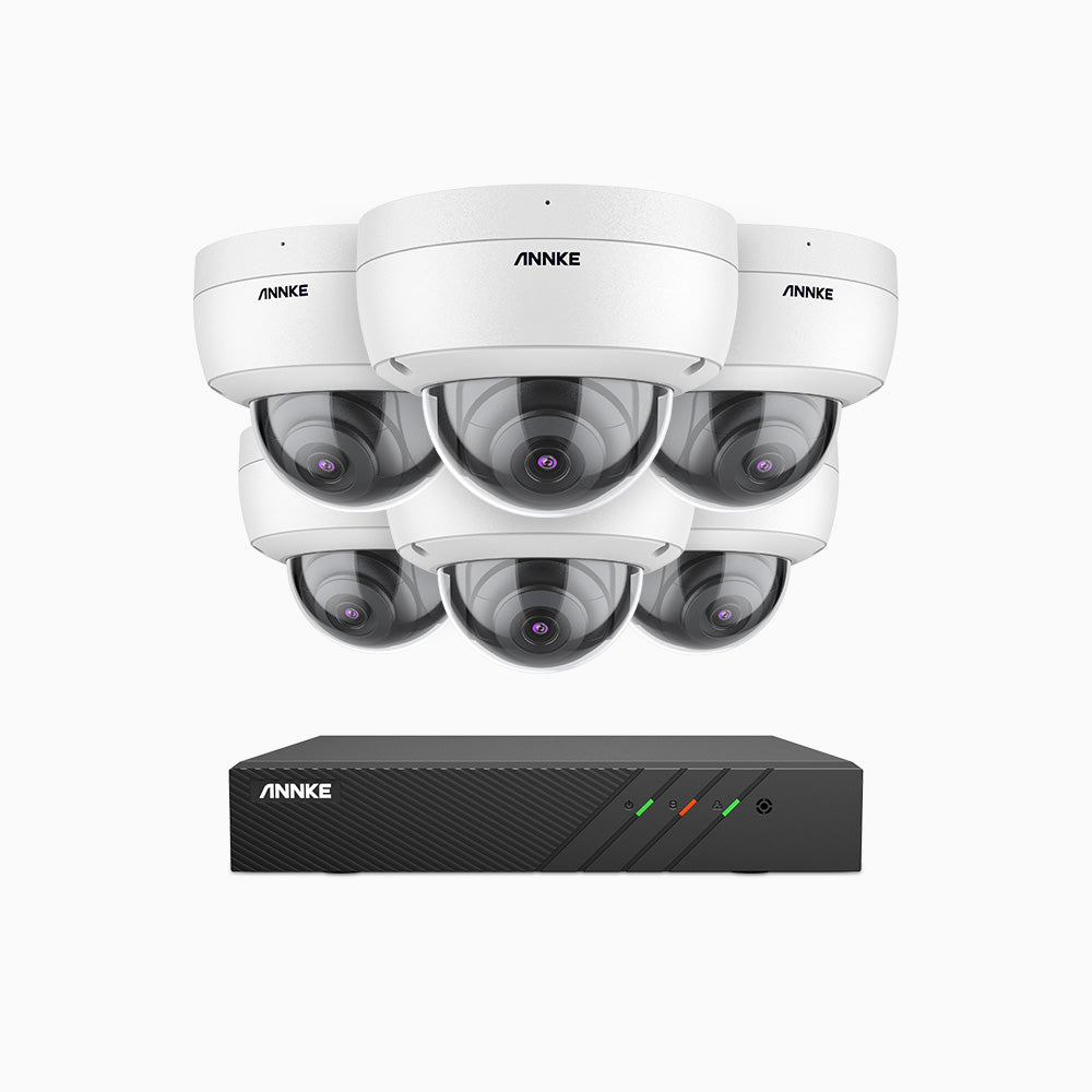 H500 - 3K 8 Channel 6 Cameras PoE Security System, EXIR 2.0 Night Vision, Built-in Mic & SD Card Slot,IP67 Waterproof, RTSP Supported, Works with Alexa ,IP67 Waterproof, RTSP Supported