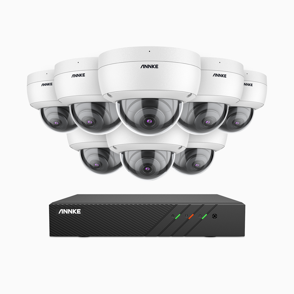 H500 - 3K Super HD 8 Channel 8 Cameras PoE Security System, EXIR 2.0 Night Vision, Built-in Micphone & SD Card Slot, Works with Alexa ,IP67 Waterproof, RTSP Supported