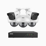 H500 - 3K 8 Channel PoE Security System with 2 Bullet & 3 Dome Cameras, EXIR 2.0 Night Vision, Built-in Mic & SD Card Slot, RTSP Supported, Works with Alexa ,IP67 Waterproof, RTSP Supported