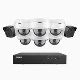 H500 - 3K 8 Channel PoE Security System with 2 Bullet & 6 Dome Cameras, EXIR 2.0 Night Vision, Built-in Mic & SD Card Slot, RTSP Supported, Works with Alexa ,IP67 Waterproof, RTSP Supported