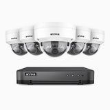 H800 - 4K 8 Channel 5 Cameras PoE Security System, Human & Vehicle Detection, Built-in Micphone & SD Card Slot, Color & IR Night Vision, RTSP Supported