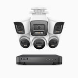 H800 - 4K 8 Channel PoE Security System with 3 Bullet & 3 Turret Cameras, Human & Vehicle Detection, Color & IR Night Vision, Built-in Mic, RTSP Supported