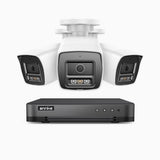 H800 - 4K 8 Channel 3 Cameras PoE Security System, Human & Vehicle Detection, Built-in Mic & SD Card Slot, Color & IR Night Vision, RTSP  Supported
