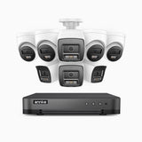 H800 - 4K 8 Channel PoE Security System with 4 Bullet & 4 Turret Cameras, Human & Vehicle Detection, Color & IR Night Vision, Built-in Mic, RTSP Supported