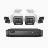 H800 - 4K 8 Channel 4 Cameras PoE Security System, Human & Vehicle Detection, Built-in Micphone, Color & IR Night Vision, RTSP Supported