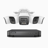 H800 - 4K 8 Channel 5 Cameras PoE Security System, Human & Vehicle Detection, Built-in Micphone & SD Card Slot, Color & IR Night Vision, RTSP Supported