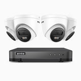 H800 - 4K 8 Channel 4 Cameras PoE Security System, Human & Vehicle Detection, Built-in Micphone, Color & IR Night Vision, RTSP Supported