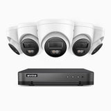 H800 - 4K 8 Channel 5 Cameras PoE Security System, Human & Vehicle Detection, Built-in Micphone & SD Card Slot, Color & IR Night Vision, RTSP Supported
