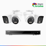 NightChroma<sup>TM</sup> NCK800 – 4K 8 Channel PoE Security System with 2 Bullet & 2 Turret Cameras, f/1.0 Super Aperture, Color Night Vision, 2CH 4K Decoding Capability, Human & Vehicle Detection, Intelligent Behavior Analysis, Built-in Mic, 124° FoV