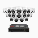 H1200 - 4K 12MP 32 Channel 20 Cameras PoE Security System, Color & IR Night Vision, Human & Vehicle Detection, H.265+, Built-in Microphone, Max. 512 GB Local Storage, IP67
