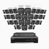 H500 - 3K 32 Channel 32 Cameras PoE Security System, Smart Dual Light Night Vision, 3072 × 1728 @ 20fps, Smart Human & Vehicle Detection, Built-in Microphone, IP67