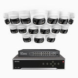 FDH800, 4K 32CH PoE Security System with 16 Seamless 180° Dual-Lens Cameras, 77° Vertical FOV for Superior Panoramic Coverage, Smart Color Night Vision & Active Deterrence, Two-Way Audio