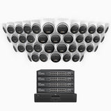 H500 - 3K 64 Channel 40 Cameras PoE Security System, Smart Dual Light Night Vision, 3072 × 1728 @ 20fps, Smart Human & Vehicle Detection, Built-in Microphone, IP67