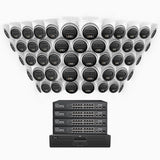 H500 - 3K 64 Channel 48 Cameras PoE Security System, Smart Dual Light Night Vision, 3072 × 1728 @ 20fps, Smart Human & Vehicle Detection, Built-in Microphone, IP67