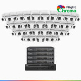 NightChroma<sup>TM</sup> NDK800 – 4K 64 Channel 40 Panoramic Dual Lens Cameras PoE Security System, f/1.0 Super Aperture, Acme Color Night Vision, Active Siren and Strobe, Human & Vehicle Detection, 2CH 4K Decoding Capability, Built-in Mic ,Two-Way Audio