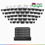 NightChroma<sup>TM</sup> NDK800 – 4K 64 Channel 48 Panoramic Dual Lens Cameras PoE Security System, f/1.0 Super Aperture, Acme Color Night Vision, Active Siren and Strobe, Human & Vehicle Detection, 2CH 4K Decoding Capability, Built-in Mic ,Two-Way Audio