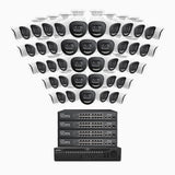 H800X - 4K 64 Channel 48 Cameras PoE Security System, 1/1.8'' BSI Sensor, f/1.6 Aperture (0.003 Lux), Siren & Strobe Alarm,Two-Way Audio, Human & Vehicle Detection, Perimeter Protection