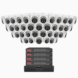 AH800 - 4K 64 Channel 40 Cameras PoE Security System, 1/1.8'' BSI Sensor, f/1.6 Aperture (0.003 Lux), Siren & Strobe Alarm,Two-Way Audio, Human & Vehicle Detection,  Perimeter Protection, Works with Alexa