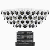 H800X - 4K 64 Channel 40 Cameras PoE Security System, 1/1.8'' BSI Sensor, f/1.6 Aperture (0.003 Lux), Siren & Strobe Alarm,Two-Way Audio, Human & Vehicle Detection, Perimeter Protection