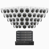 H800X - 4K 64 Channel 48 Cameras PoE Security System, 1/1.8'' BSI Sensor, f/1.6 Aperture (0.003 Lux), Siren & Strobe Alarm,Two-Way Audio, Human & Vehicle Detection, Perimeter Protection