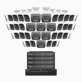 H1200 - 4K 12MP 64 Channel 40 Cameras PoE Security System, Color & IR Night Vision, Human & Vehicle Detection, H.265+, Built-in Microphone, Max. 512 GB Local Storage, IP67