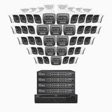 H1200 - 4K 12MP 64 Channel 48 Cameras PoE Security System, Color & IR Night Vision, Human & Vehicle Detection, H.265+, Built-in Microphone, Max. 512 GB Local Storage, IP67