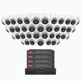 H800 - 4K 64 Channel 40 Cameras PoE Security System, Human & Vehicle Detection, Color & IR Night Vision, Built-in Mic, RTSP Supported, 16-Port PoE Switch Included