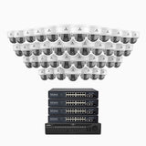 HZ804 - 4K 64 Channel 40 Cameras PoE Security System, 4X Optical Zoom, 2.8 - 12 MM Motorized Varifocal Lens, Smart Dual Light Night Vision, Motion Detection 2.0, Built-in Microphone, Siren & Strobe Alarm, Upgraded Version