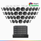 NightChroma<sup>TM</sup> NCK800 – 4K 64 Channel 40 Cameras PoE Security System, f/1.0 Super Aperture, Color Night Vision, 2CH 4K Decoding Capability, Human & Vehicle Detection, Intelligent Behavior Analysis, Built-in Mic, 124° FoV , All-Metal Housing