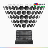 NightChroma<sup>TM</sup> NCK800 – 4K 64 Channel 48 Cameras PoE Security System, f/1.0 Super Aperture, Color Night Vision, 2CH 4K Decoding Capability, Human & Vehicle Detection, Intelligent Behavior Analysis, Built-in Mic, 124° FoV , All-Metal Housing