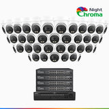 NightChroma<sup>TM</sup> NCK800 – 4K 64 Channel 40 Cameras PoE Security System, f/1.0 Super Aperture, Color Night Vision, 2CH 4K Decoding Capability, Human & Vehicle Detection, Intelligent Behavior Analysis, Built-in Mic, 124° FoV , All-Metal Housing