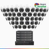 NightChroma<sup>TM</sup> NCK800 – 4K 64 Channel 48 Cameras PoE Security System, f/1.0 Super Aperture, Color Night Vision, 2CH 4K Decoding Capability, Human & Vehicle Detection, Intelligent Behavior Analysis, Built-in Mic, 124° FoV , All-Metal Housing