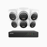 H500 - 3K 8 Channel 6 Cameras PoE Security System, Smart Dual Light Night Vision, 3072 × 1728 @ 20fps, Smart Human & Vehicle Detection, Built-in Microphone, IP67