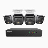 H500 - 3K Super HD 8 Channel 4 Cameras PoE Security System, Smart Dual Light Night Vision, 3072 × 1728 @ 20fps, Smart Human & Vehicle Detection, Built-in Microphone, IP67