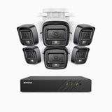H500 - 3K 8 Channel 6 Cameras PoE Security System, Smart Dual Light Night Vision, 3072 × 1728 @ 20fps, Smart Human & Vehicle Detection, Built-in Microphone, IP67