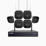 WS800 - 8MP Ultra HD 16 Channel 6 Cameras Wireless NVR Security System, 2.4/5.8G Dual-Band WiFi Pro, Human Motion Detection, Two-Way Audio, Night Vision, Works with Alexa