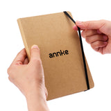 Minimalist Kraft Paper Notebook with Elastic Band – Vintage Aesthetic Journal for Students, Writers, and Office Use – Hardcover Travel Diary, Meeting Notes Pad, 80 Sheets – A5 Size